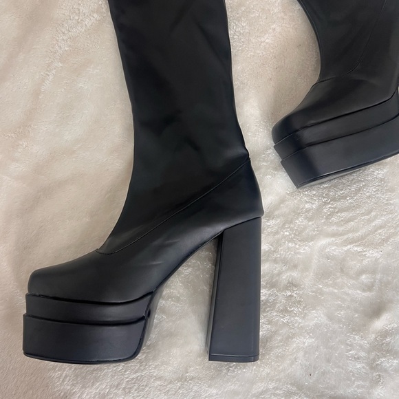 High Knee Black Boots